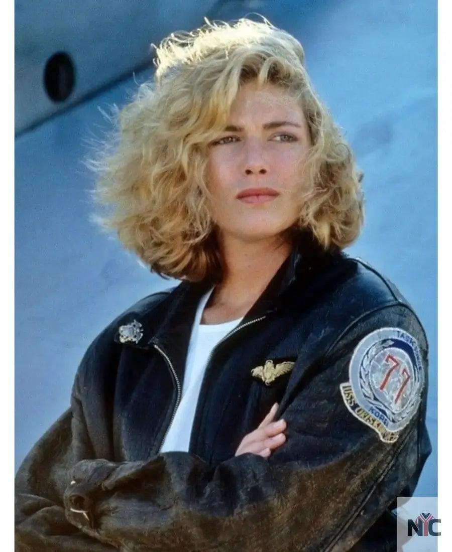 Top Gun Kelly McGillis Leather Jacket Clanton Jacket