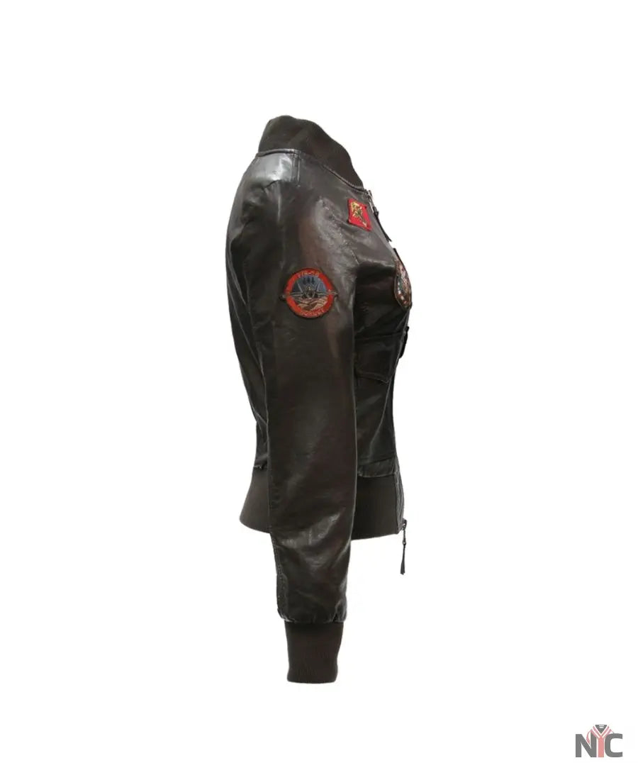 Top Gun Womens Vegan Leather Jacket Clanton Jacket