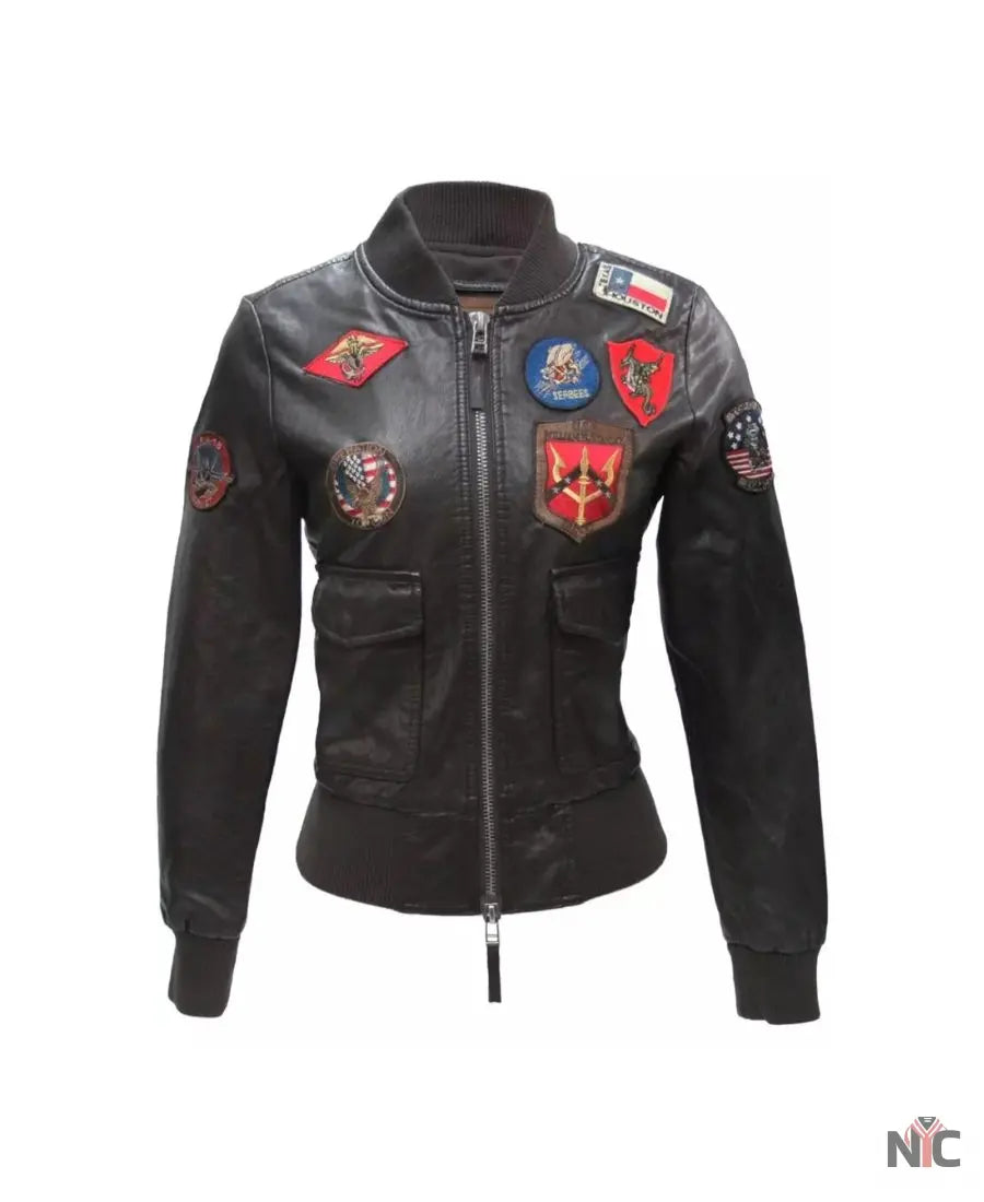 Top Gun Womens Vegan Leather Jacket Clanton Jacket