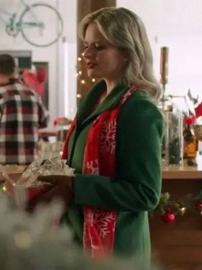 Andrea Brooks Snowy with a Chance of Christmas Green Coat