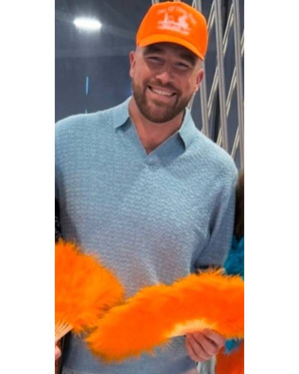 Travis Kelce Long Sleeve Polo Sweater