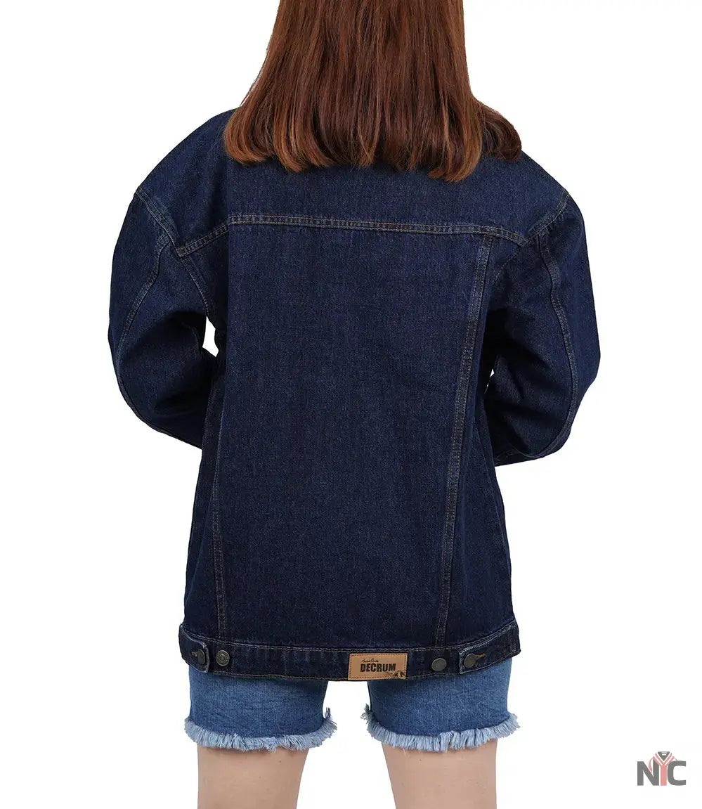 Women's Dark Blue Oversized Denim Jacket Clanton Jacket