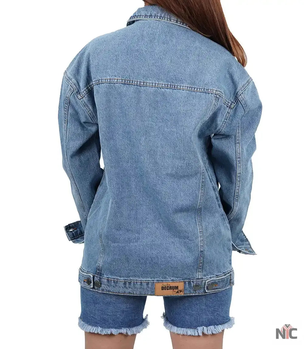Women's Light Blue Oversized Denim Jacket Clanton Jacket