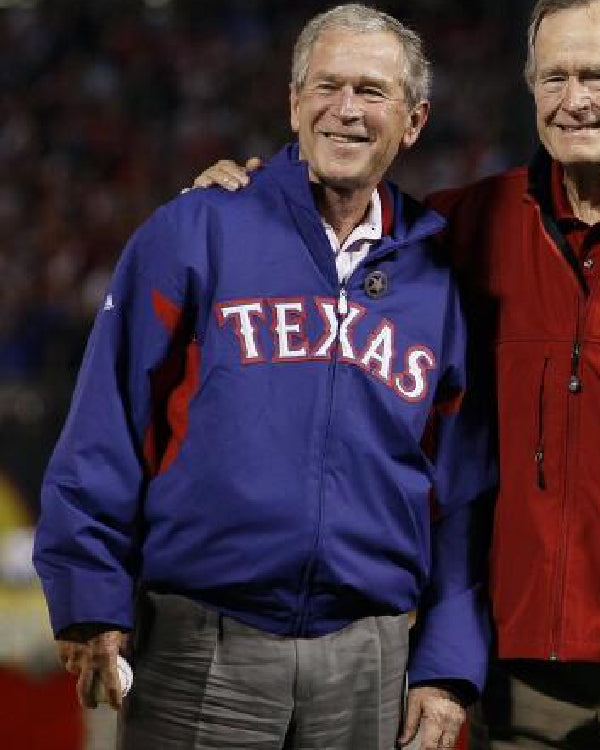 World Series 2023 Texas Rangers George W Bush Blue Jacket
