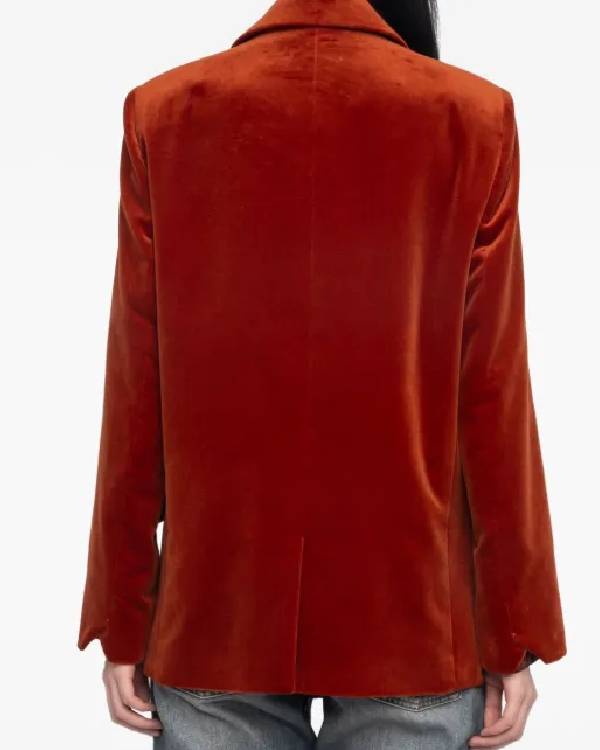 The Kelly Clarkson Show Marcia Gay Harden Orange Velvet Blazer