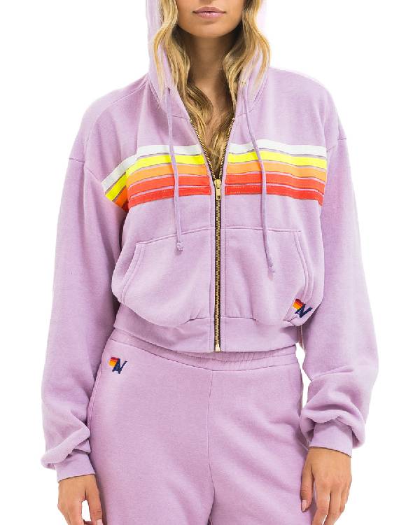 Law and Order Anabella Raye Purple Rainbow Striped Hoodie