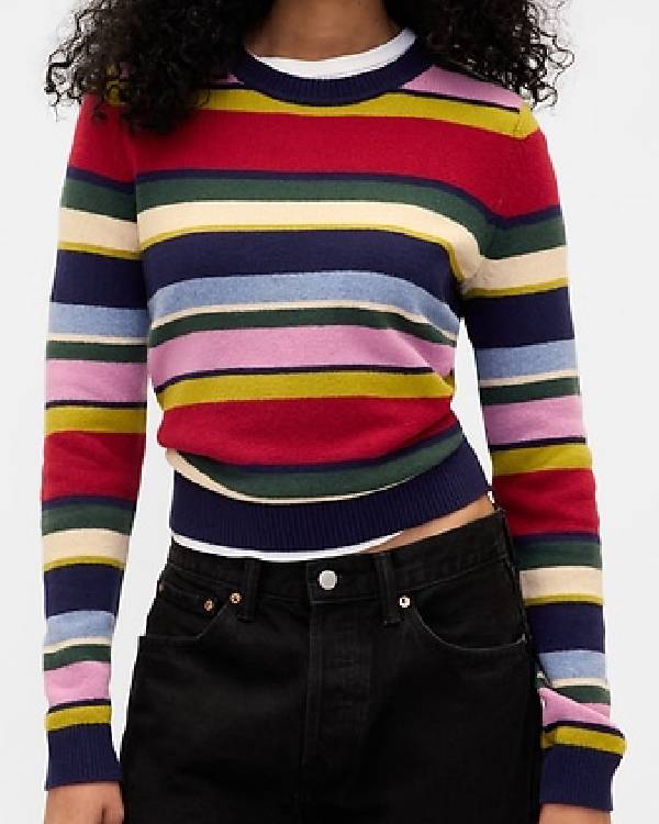 Chicago Fire Jocelyn Hudon Multi Colored Striped Sweater