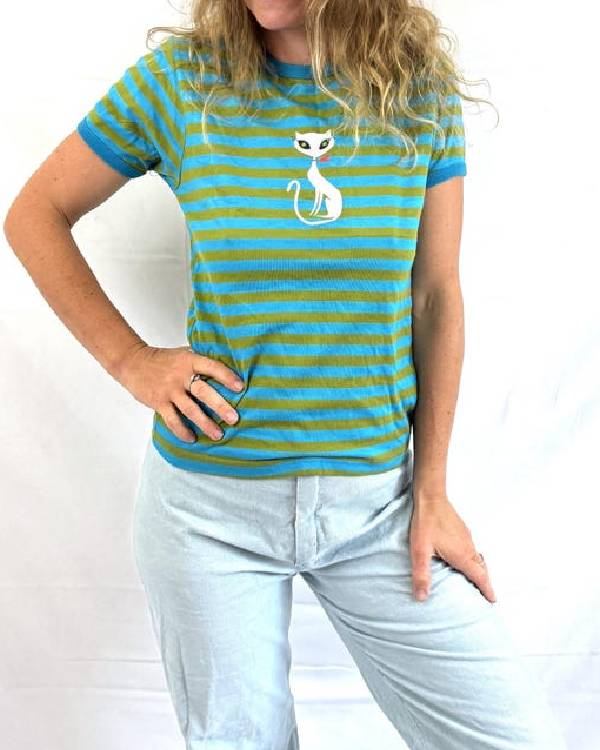 Buffy The Vampire Slayer Alyson Hannigan Striped Cat Tee