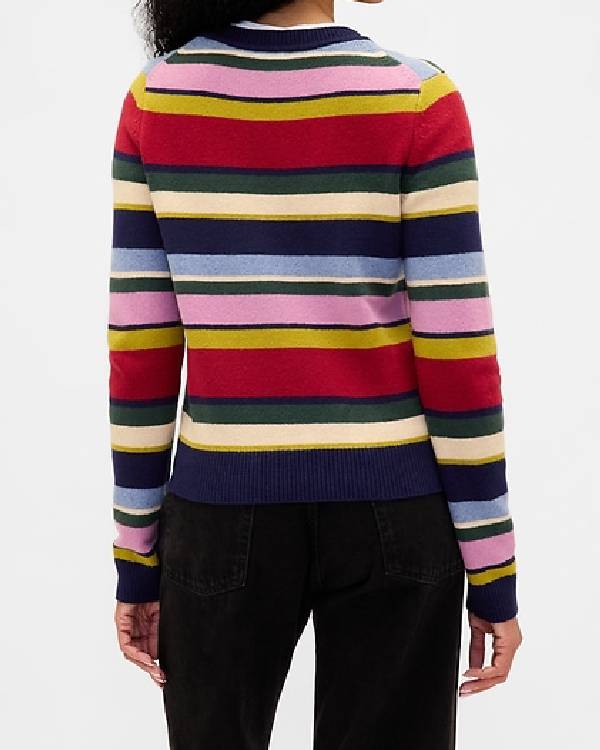 Chicago Fire Jocelyn Hudon Multi Colored Striped Sweater